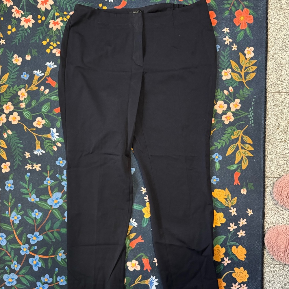 Talbots Pants Womens 18W Black Stretch Dress Work Elastic Waist